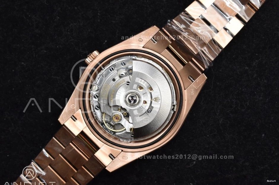 RG DayDate Crystal Bracelet 904L 40 706 Practical Steel President GMF A Meteorite On Markers Dial 0705
